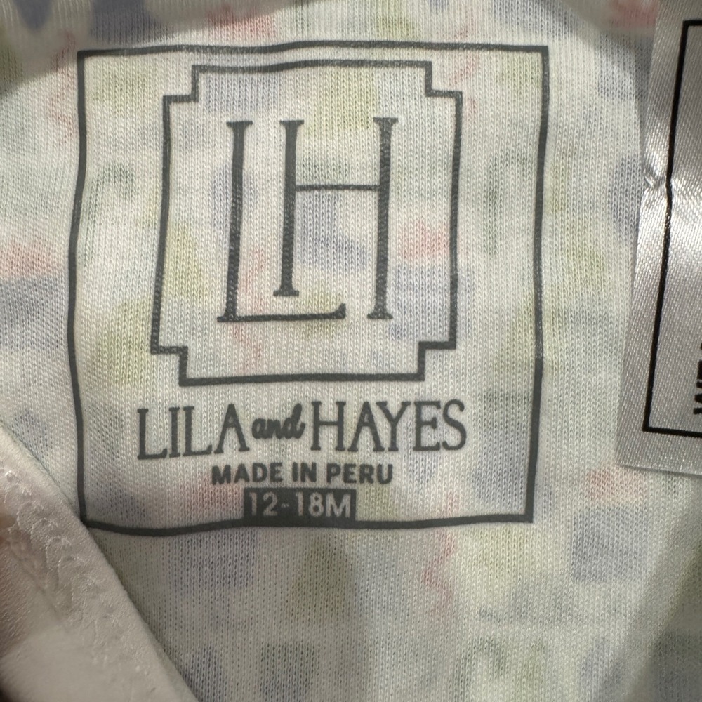 Lila & Hayes Christmas Pima Cotton Pajama Set 12-18M Green Holiday Henley NWT - Picture 5 of 10